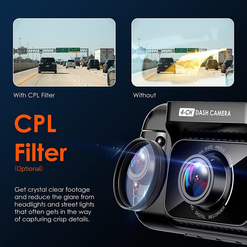 Rexingusa R4 - Dash Cam De 4 Canales Con Resolución De 10...