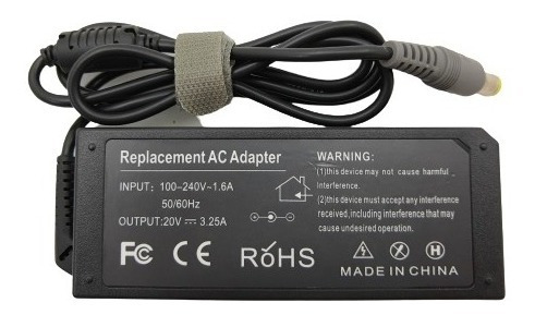 Imagen 2 de 3 de Cargador Premium Lenovo 20v 3.25a Punta Aguja