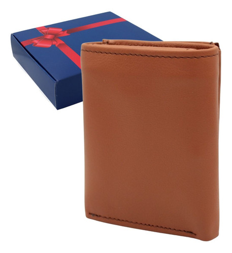 Cartera Triple Premium Hombre Ejecutiva Piel Genuina Color Camel