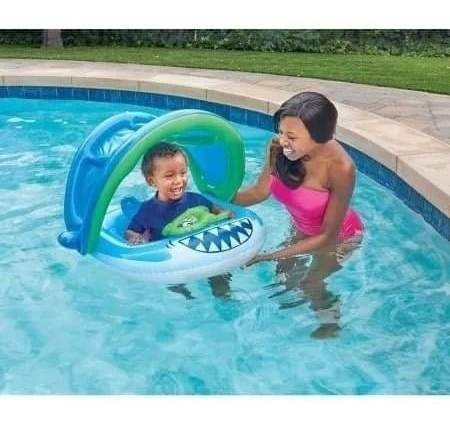 Flotador Para Bebe Con Toldo Tiburon Play Day