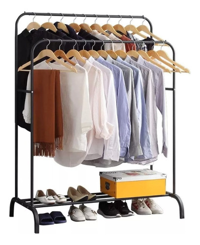 Perchero Metálico Doble Closet Exhibición Organizador Hogar