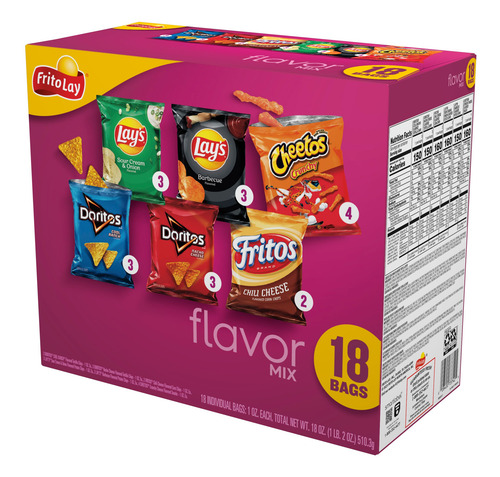 Papitas Americanas Frituras Caja Con 18 Pzas Mezcla De Papas