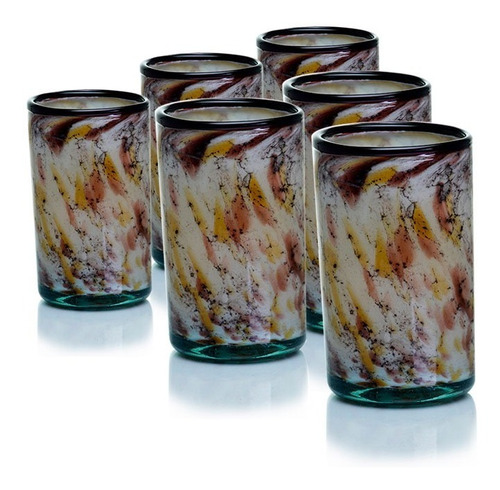 Imagen 3 de 4 de Vaso Coleccion Onix Vidrio Soplado Artesanal 12 Pack