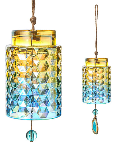 Sodelic Glass Wind Chime Para Decoración Al Aire Libre O Int