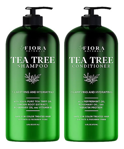 Tea Tree Shampoo And Conditioner Set With Pure Tea Tree Oil,
