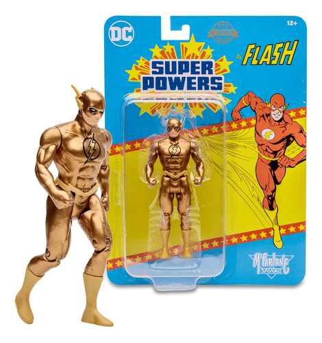 Mcfarlane Super Powers Dc Comics  Flash Gold 4.5 Pulgadas
