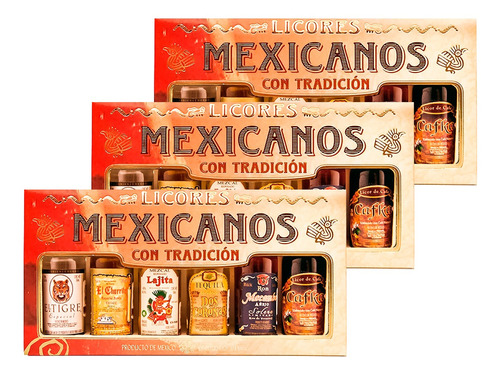 Tripack Estuche Mexicanos Con Tradición Licores 50ml