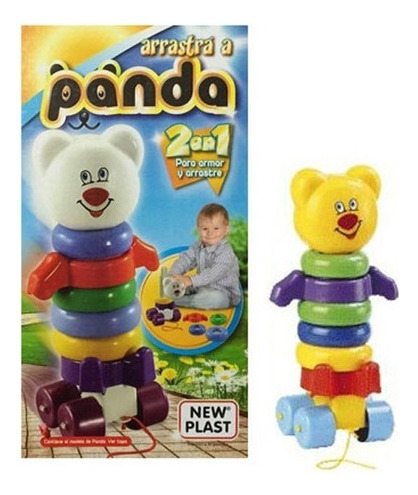 Juego De Arrastre Panda 2 En 1 Con Encastre 