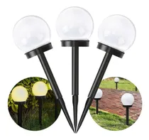 Comprar Estaca Solar Lampara Led Farol Jardín Exterior Set X3 Globo Estructura Negro