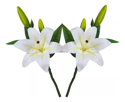 Vara Lilium Pack X 15 Unidades Blanca 35 Cm Decoracion Blanco