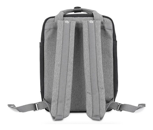 Imagen 7 de 8 de Mochila Himawari Retro 200 Urbana Impermeable Color Azul Oscuro Y Gris