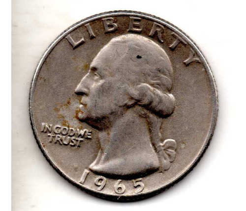 Moneda 25 Centavos 1965 Antigua Eeuu