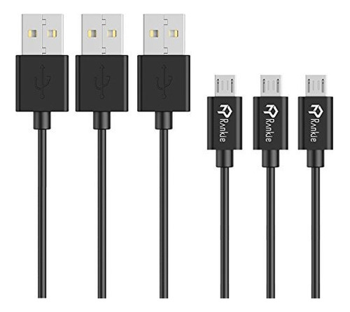 Rankie 3-pack 3ft Micro Usb Cable Datos De Alta Velocidad Y