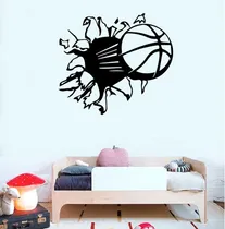 Comprar Vinilos Decorativos Deportes Basquet Pelota Que Rompe Pared