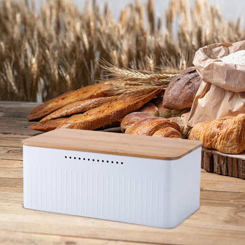 Metal Com Tampa, Grande Para Cozinha, Organizador De Pão