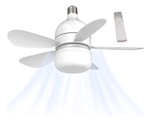 Ventilador Techo Led Luz Cálida Y Fría 5 Aspas Control 4 Vel