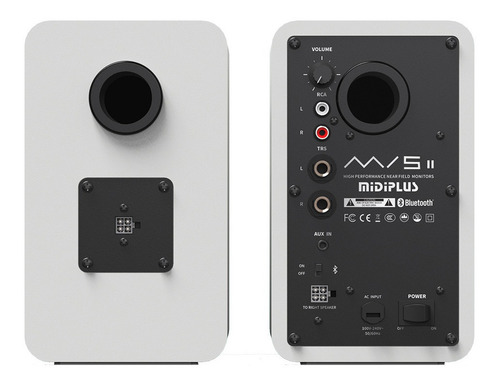Imagen 4 de 8 de Monitores Estudio Activos Midiplus Mi5 Bluetooth Blanco Par