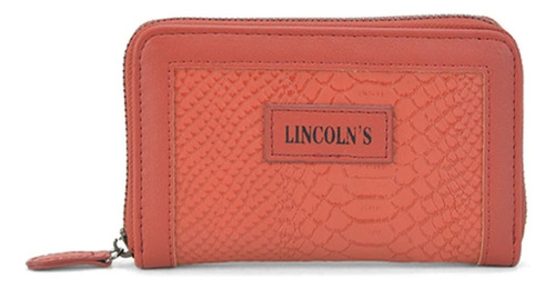 Billetera Mujer Madreselva Croco Carmin Lincoln's