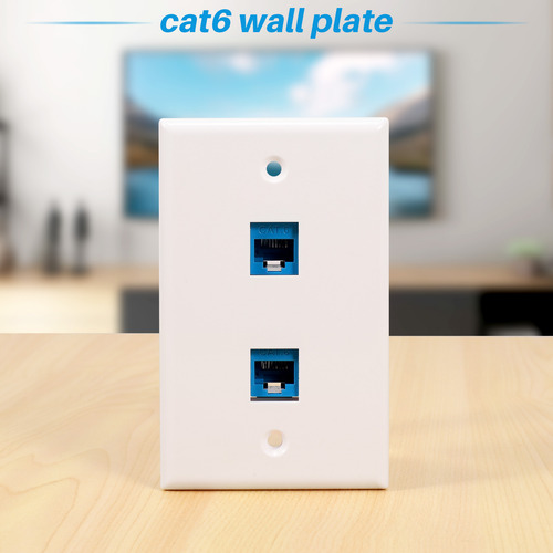 Placa De Pared Ethernet De 4 Piezas Y 2 Puertos, Rj45 Cat6 H