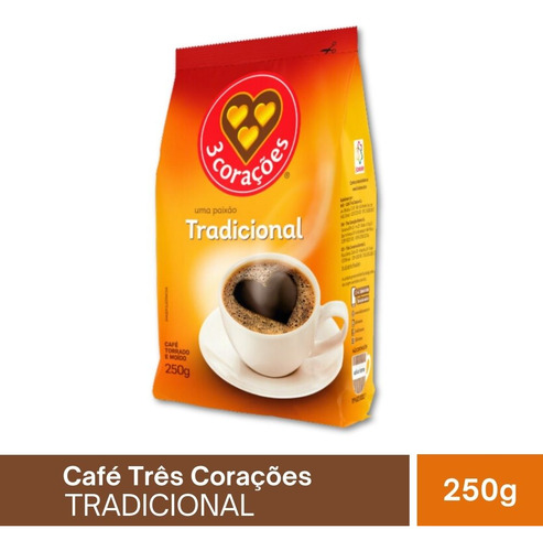 Café Três Corações Tradicional Moído Kit 5 Pacotes 250g