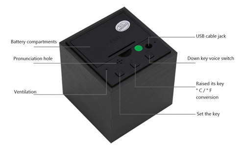 Xyx1 Despertador Led Madeira Com Controle Voz E Função