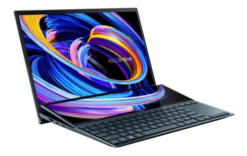 Ultrabook gamer Asus ZenBook Pro Duo UX482EG azul celestial táctil 14", Intel Core i7 1165G7 16GB de RAM 1 TB SSD, NVIDIA GeForce MX450 1920x1080px Windows 10 Home
