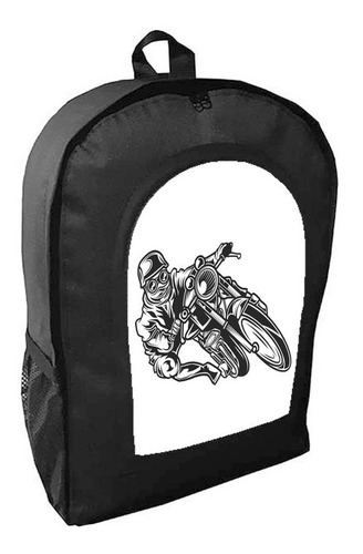 Mochila Negra Moto Motos Carreras Cross Art#ar314