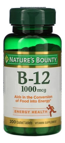 Nature's Bounty Vitamina B12 1000 Mcg 200 Tabletes Revestido