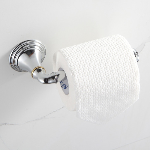 Telca 71600 71610C Suporte Papel Higiênico Cromado com Dourado