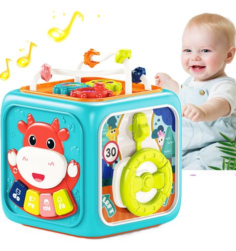 Juguete Montessori Educativo 6 En 1 Cubo Didáctico Para Bebé