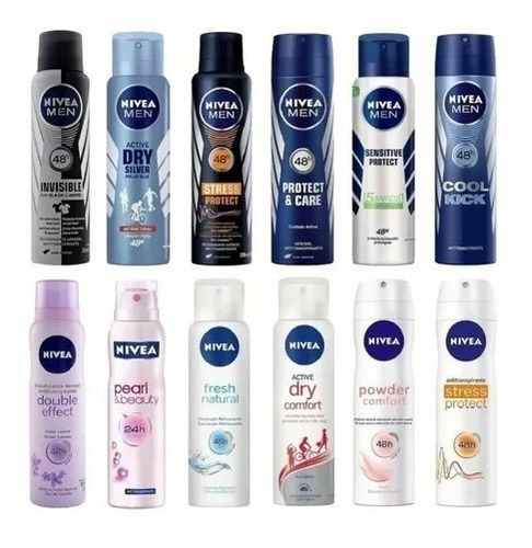 Kit 3 Desodorante Spray Jato Seco Nivea Aerosol Oferta Fragrância VARIADAS