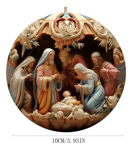 Colgante De Bendición De Nacimiento Acrílico Navideño De 3d
