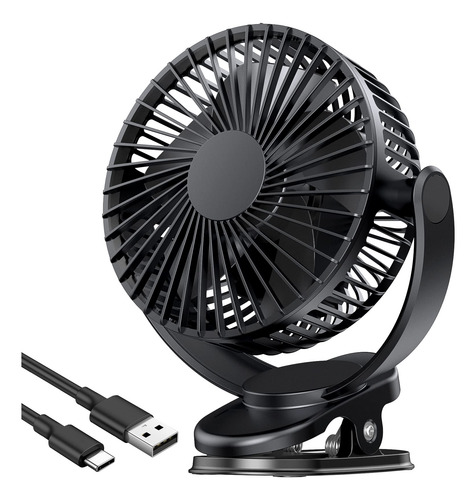 Ventilador Portátil Usb Recargable De Clip 3 Velocidades