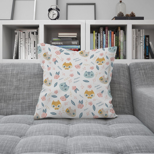 Imagen 2 de 3 de Almohadon Almohadones Decorativos De 40x40 Gatitos Nordicos