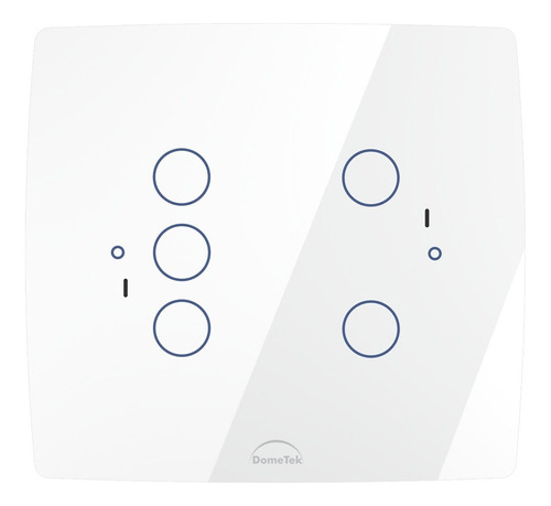 Interruptor Wifi Touch Inteligente 5 Botões 4x4 Dometek Cor Branco