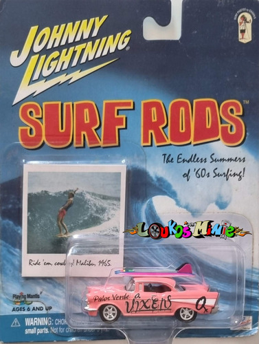 Johnny Lightning 1957 Chevr Bel Air Surf Rods Vixens Rosa