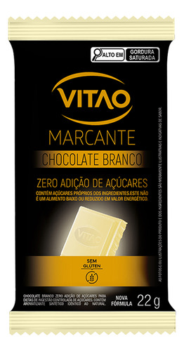 Chocolate Branco Zero Açúcar Marcante 22G