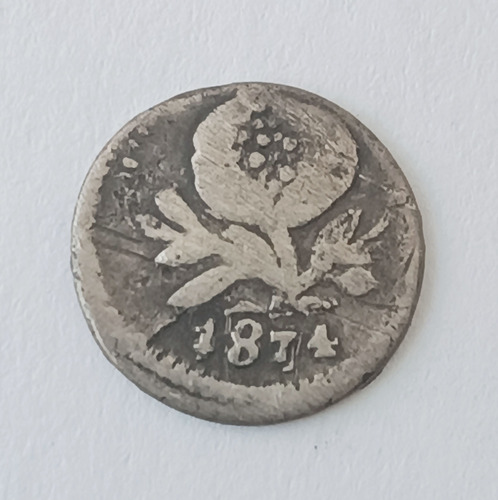 Moneda Colombia 1/4 Décimo 1874 Popayán 