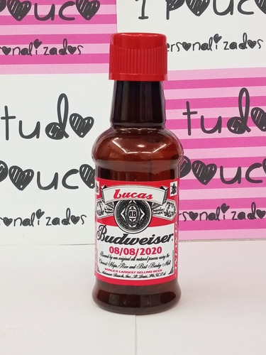 20 Mini Garrafinha Cerveja Budweiser Personalizada