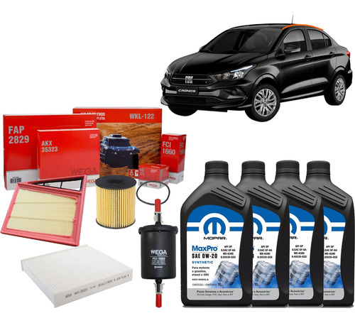 Kit Revisão Oleo Motor Mopar 0w20 Fiat Cronos 1.3 2024 2025