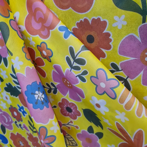 Tnt Chita Festa Junina Mexicana Flores 1,4m X 2 Metros Cor Chita Amarela