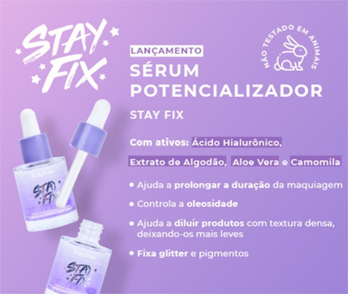 Imagem 6 de 10 de Serum Potencializador Acido Hialurônico Stay Fix Ruby Rose