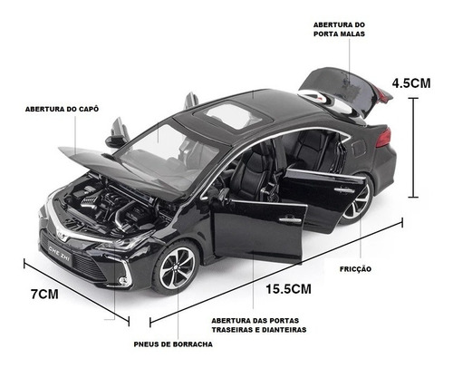 Imagem 2 de 6 de Miniatura Toyota Corolla 2021 Escala Aproximada 1/32