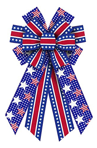 Large Patriotic Wreath Bows, Patriotic Red Blue White S...