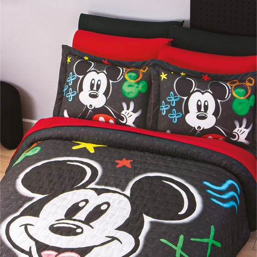 Edredón Ligero Mickey Cool Mat/ind Colchas Concord Negro Negro