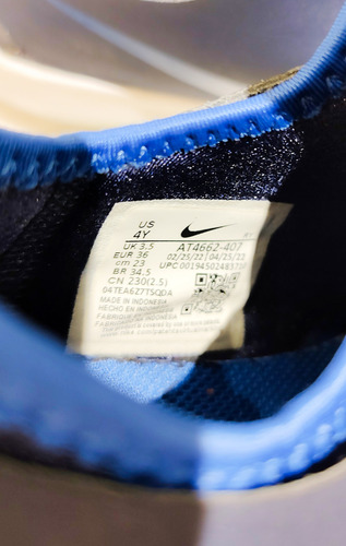 Zapatillas Nike Niño Azules Talle Us4y (36) Impecables (Usado)