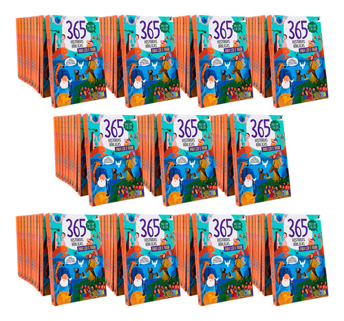 Kit 365 Histórias Bíblicas Pra Ler E Ouvir - Uma História Para Cada Dia Com Qr Code - 110 Livros Físicos