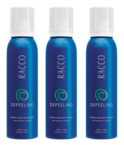 Kit 3 Mousse Spray Depeeling Racco Depilação Sem Dor