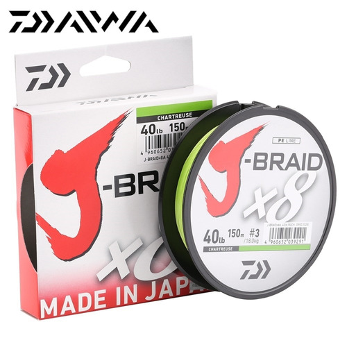 Línea multifilamento Daiwa J-Braid 8x, varios calibres, 150 m