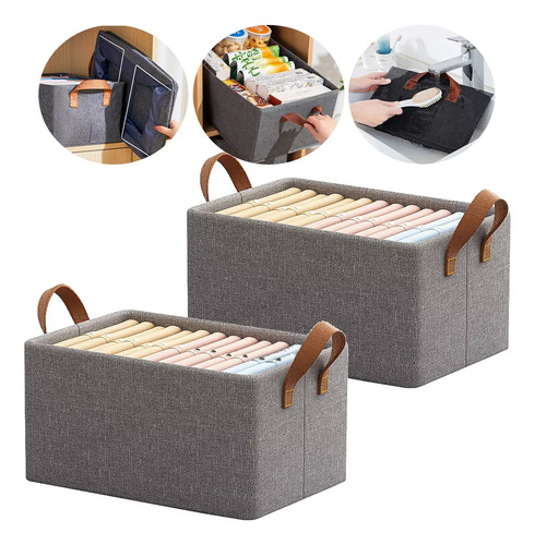 Kit 2, Organizador De Armario, Cesta Plegable Multiusos, Nue